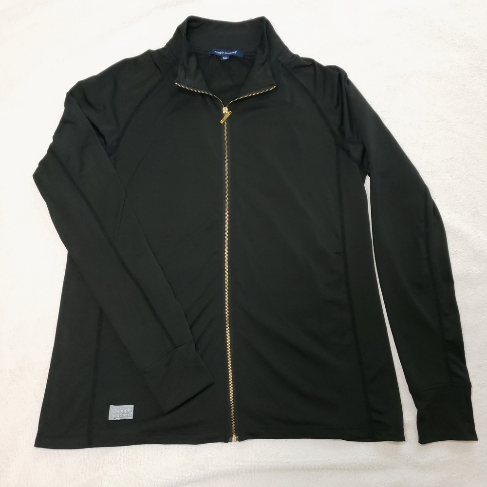 Simply Southern Black Lightweight Jacket with Gold Zipper